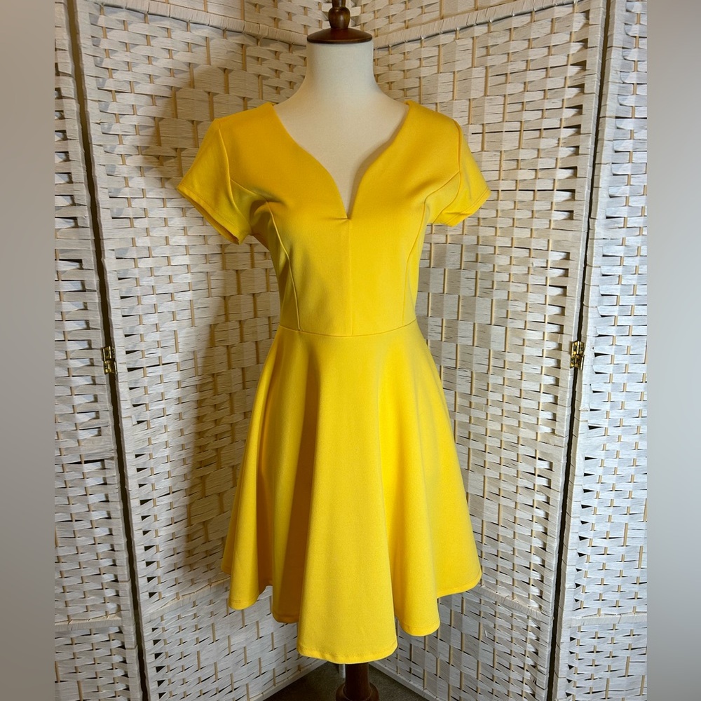 Yellow mini dress